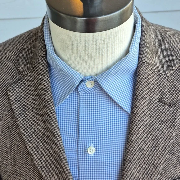 FRANK & OAK Laurier Fit Brown Weave TWEED Wool Blend Mens 38 S Sport Coat Blazer - Picture 2 of 11